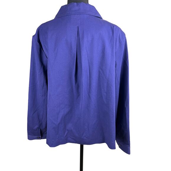 QVC Isaac Mizrahi 24/7 Stretch Cropped Jacket with Pockets NWT PURPLE SIZE 18W - Picture 3 of 7